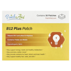 Пластир вітамін B12, PatchAid B12 Plus Patch, комплекс вітамінів групи B, 30 пластирів