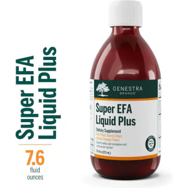 Незамінні жирні кислоти з рослинними стеролів, Super EFA Liquid Plus, Genestra Brands, апельсиновий смак, 225 мл.