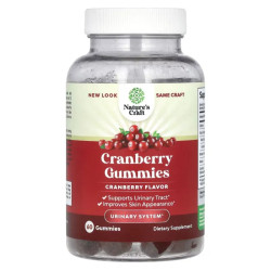 Клюква жевательные, Nature's Craft Cranberry Gummies, вкус клюква 60 жевательных конфет