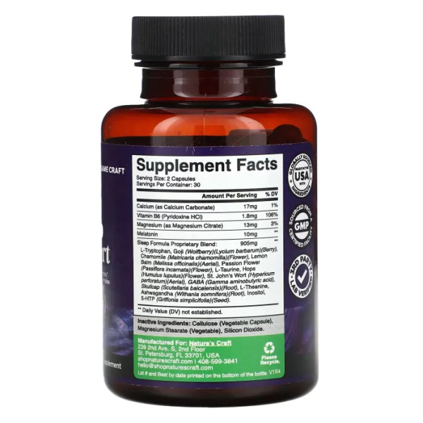 Підтримка сну, Sleep Support, Nature's Craft, 60 капсул