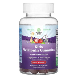 Мелатонин для детей жевательные, Nature's Craft Kids Melatonin Gummies, вкус клубника 60 жевательных таблеток
