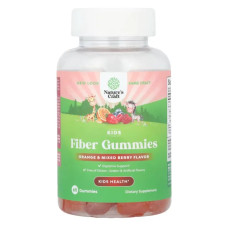 Клітковина для дітей жувальні, Nature's Craft Fiber Gummies, смак апельсин та ягідне асорті 60 жувальних таблеток
