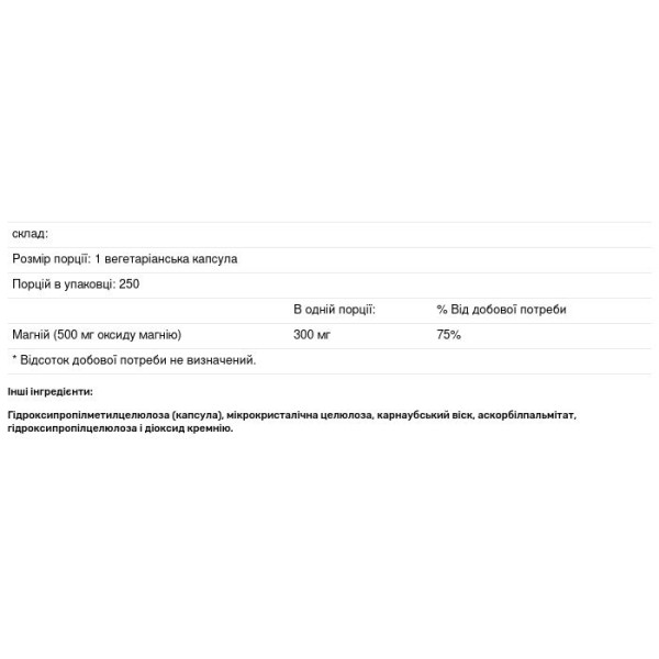 Магній оксид, Magnesium Oxide, Douglas Laboratories, 250 капсул