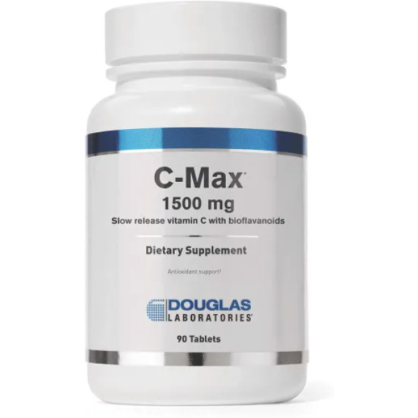 Вітамін C, підтримка шкіри, кровоносних судин, сухожиль, суглобових хрящів і кісток, C-Max, Douglas Laboratories, 1500 мг, 90 таблеток із сповільненим вивільненням