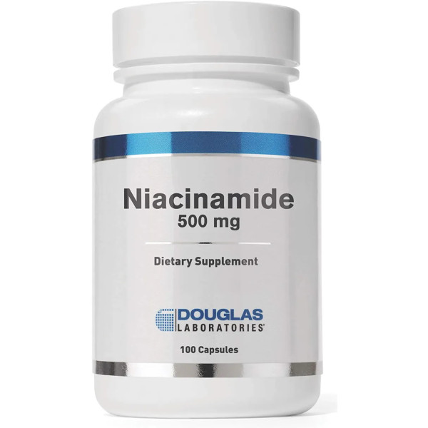 Нікотинамід, Niacinamide, підтримка серцево-судинного здоров'я, Douglas Laboratories, 500 мг, 100 капсул