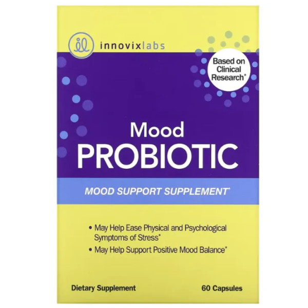 Пробіотик для підтримки настрою, Mood Probiotic, Stress Management Support, InnovixLabs, 60 капсул
