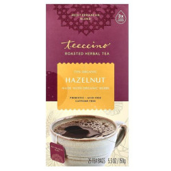 Травяной чай без кофеина вкус фундука, Herbal Tea Teeccino, 25 чайных пакетиков, 150 г