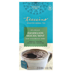 Травяной чай, без кофеина, вкус мокко, Herbal Tea Teeccino, обжаренный, с одуванчиком и мятой, 25 чайных пакетиков, 150 г