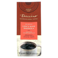 Трав'яна кава з грибами, Mushroom Herbal Coffee Teeccino, середня обсмажування без кофеїну, з родіолою та lion's mane смак троянда, 284 г