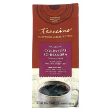 Травяной кофе с грибами, Mushroom Herbal Coffee Teeccino, средняя обжарка без кофеина, с кордицепсом и лимонником вкус ягоды с корицей, 284 г