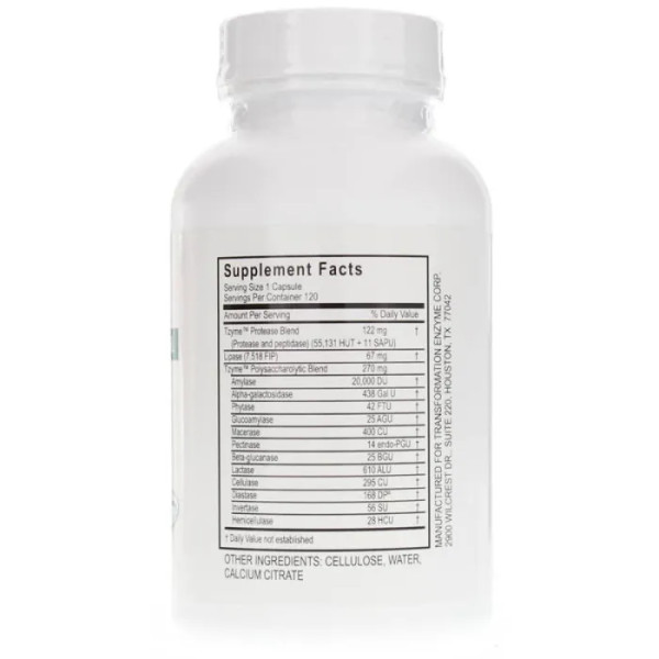 Ферменти для травлення, повна формула, Digest, Transformation Enzyme, 120 капсул