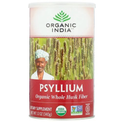 Псиллиум шелуха цельная, Organic India Psyllium Whole Husk, органическое цельное волокно, 340 г