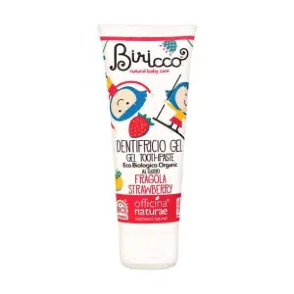 Дитяча органічна зубна паста, Toothpaste Gel, Officina Naturae, з полуничним смаком, 75 мл