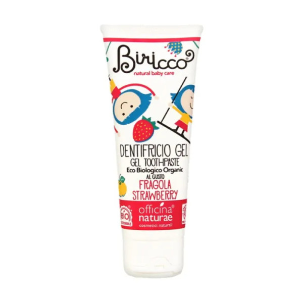 Дитяча органічна зубна паста, Toothpaste Gel, Officina Naturae, з полуничним смаком, 75 мл