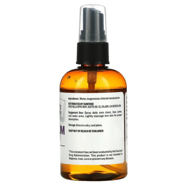 Магній, Magnesium Oil, Sunfood, олія, 118 мл