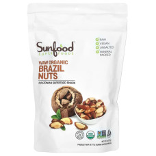 Бразильський горіх, Sunfood Raw Organic Brazil Nuts, сирі, органік, 227 г