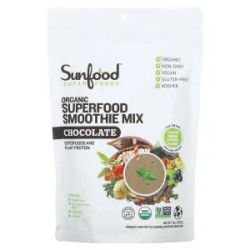 Суперфуд суміш для смузі органічна, смак шоколад, Sunfood Organic Superfood Smoothie Mix, 227 г