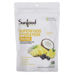 Гідратація суперфуд, смак ананас та асаї, Sunfood Pineapple Acai Superfood Hydration Focus, 227 г