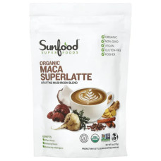 Мака, Sunfood Organic Maca Superlatte, органік, для приготування латте, 170 г