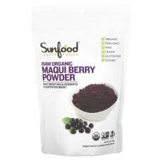 Порошок маки органічний, Sunfood Raw Organic Maqui Berry Powder, 227 г