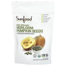 Гарбузове насіння, сире, органічне, Pumpkin Seeds Sunfood, 227 г
