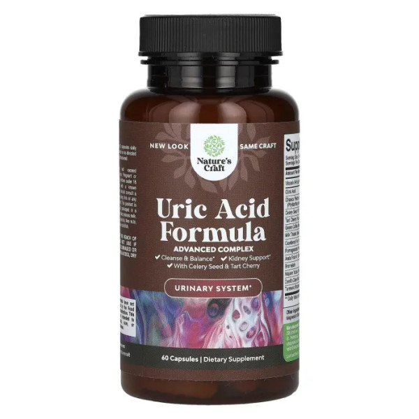 Зниження рівня сечової кислоти, Uric Acid Formula, Nature's Craft, 60 капсул