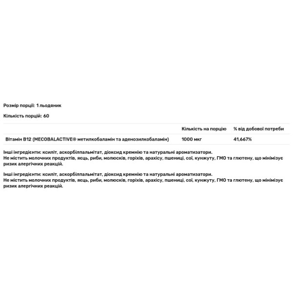 Метил B12, Methyl B12, Seeking Health, 1000 мкг, 60 льодяників