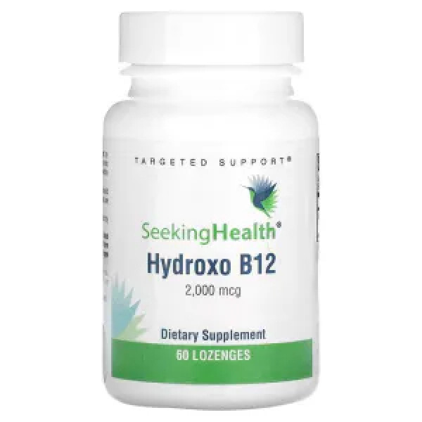 Вітамін B12, у формі гідроксикобаламіну, Hydroxo B12, Seeking Health, 2000 мкг, 60 льодяників
