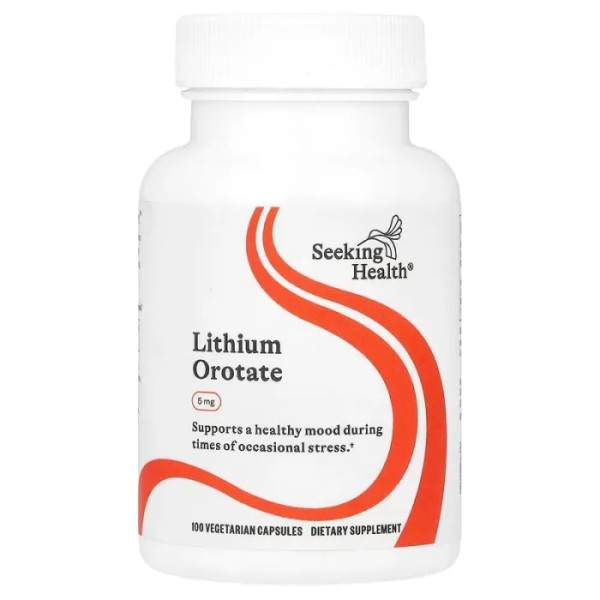 Літій оротат, Lithium Orotate, Seeking Health, 5 мг, 100 вегетаріанських капсул