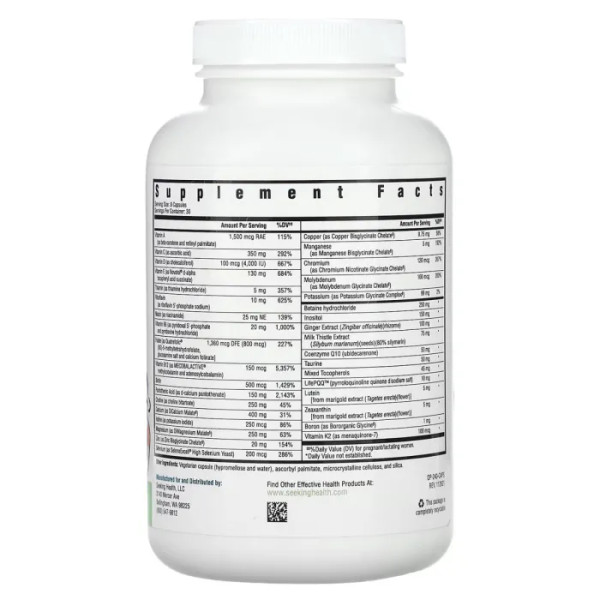 Мультивітаміни для вагітних, Optimal Prenatal, Seeking Health, 240 вегетаріанських капсул