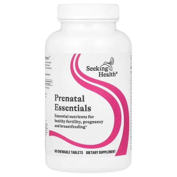 Мультивітаміни для вагітних, Prenatal Essentials, Seeking Health, 60 жувальних таблеток