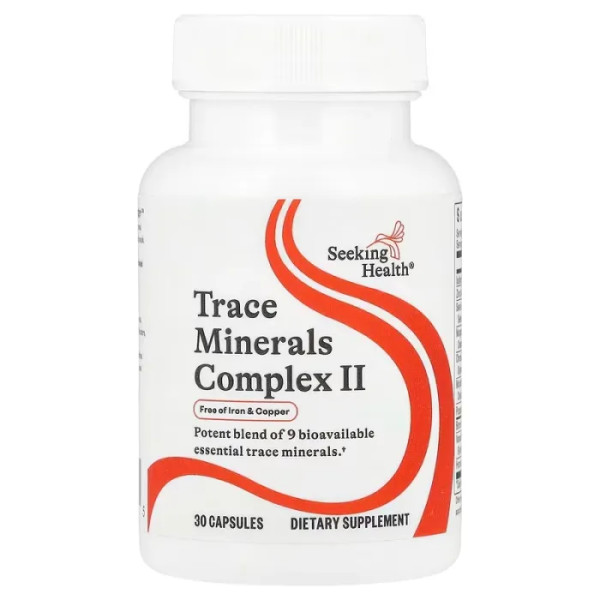 Мінерали, Trace Minerals Complex II, Seeking Health, комплекс II, без заліза та міді, 30 капсул