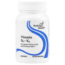 Вітамін D3 K2, Seeking Health Vitamin D3+K2, 60 капсул