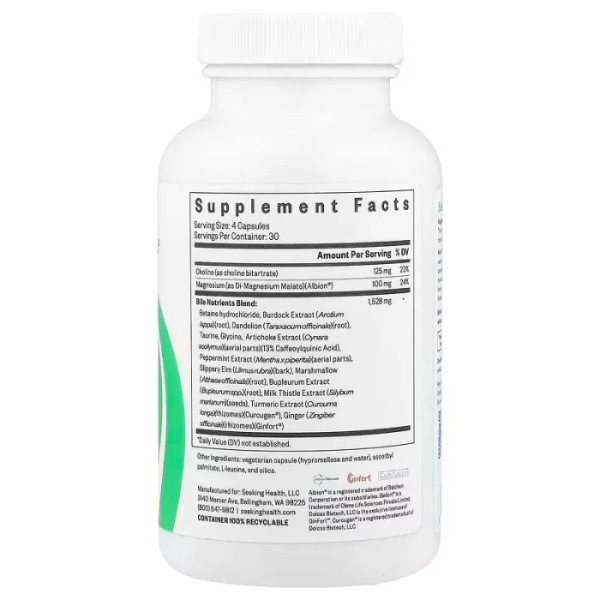 Здоров'я жовчного міхура, Gallbladder Nutrients, Seeking Health, поживний комплекс, 120 вегетаріанських капсул