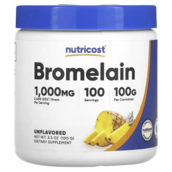 Бромелайн, без добавок, Nutricost Bromelain, 100 г