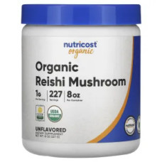 Рейши органик, порошок без вкуса, Organic Reishi Mushroom Nutricost, 227 г