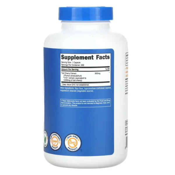 Екстракт вишні, Tart Cherry, Nutricost, 3000 мг, 240 капсул