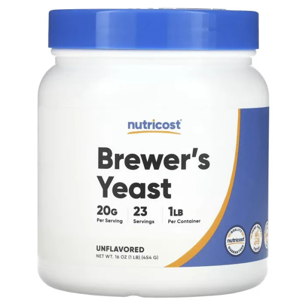 Пивні дріжджі, Brewer's Yeast, Nutricost, без добавок, 454 г