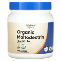 Мальтодекстрин, органик, без добавок, Nutricost Organic Maltodextrin, 454 г