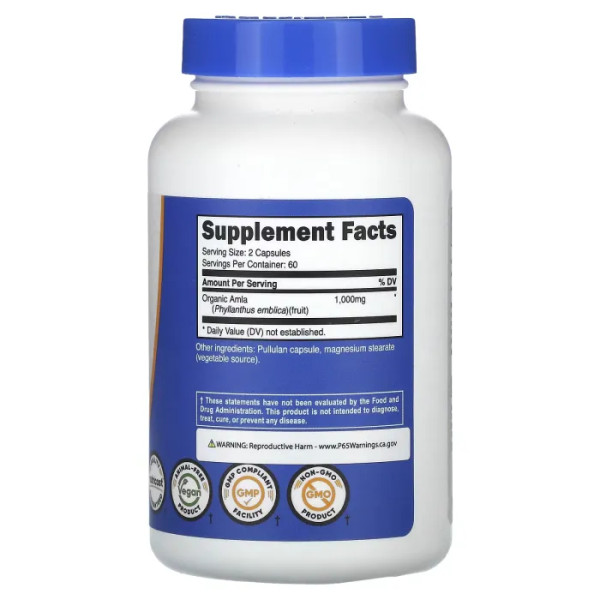 Амла, Amla, Nutricost, 1000 мг, 120 капсул