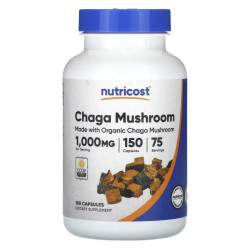 Гриб чага 1000 мг, Chaga Mushroom Nutricost, 150 капсул