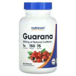 Гуарана 500 мг, Nutricost Guarana, 150 капсул