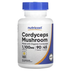 Кордіцепс 1100 мг, Nutricost Cordyceps, 90 капсул (550 мг у капсулі)