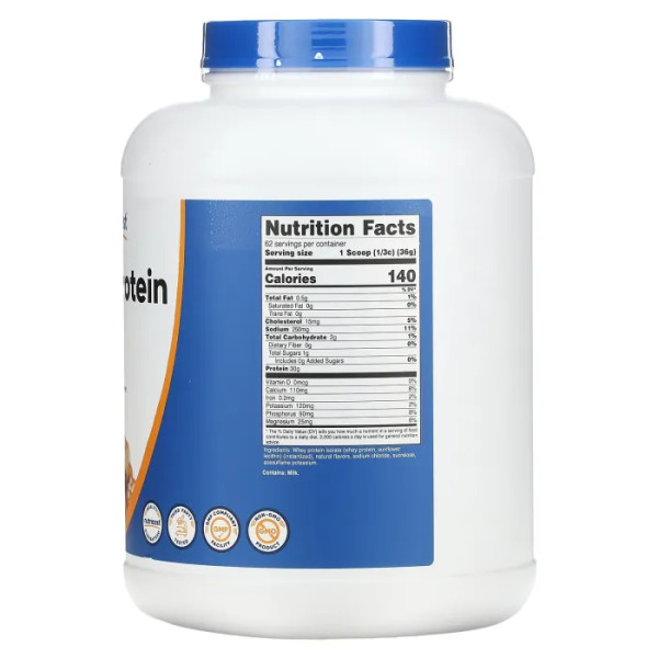 Сироватковий протеїн, ізолят, Whey Protein Isolate, Nutricost, порошок, солона карамель, 2.268 кг