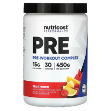Передтренувальний комплекс, PRE-X Nutricost Performance, смак фруктовий пунш, 450 г