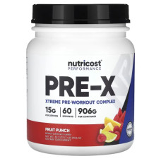 Передтренувальний комплекс, PRE-X Nutricost Performance, смак фруктовий пунш, 906 г