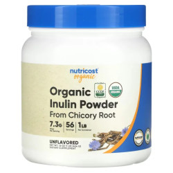 Інулін органічний порошок, Organic Inulin Powder Nutricost, без добавок, 454 г