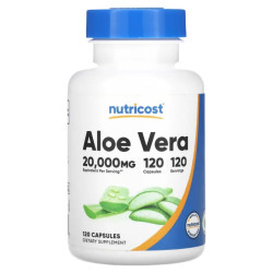 Алоэ вера 20000 мг, Nutricost Aloe Vera, 120 капсул