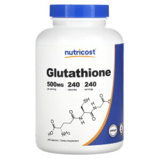 Глутатіон 500 мг, Nutricost L-Glutathione, 240 капсул