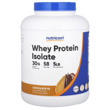 Сывороточный протеин изолят, Whey Protein Isolate Nutricost, вкус шоколада, 2268 г